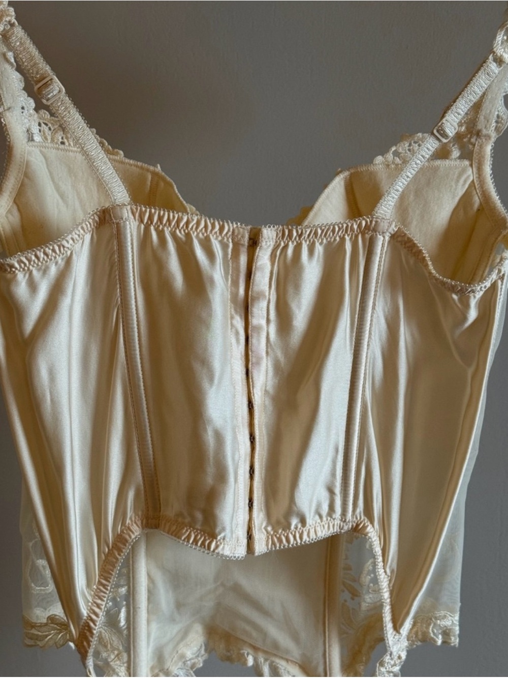 La Perla Gold label Elegant Ivory Cream Lace Bustier with garters #032 - Picture 6 of 10